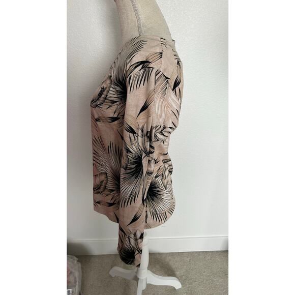 Black and White Tropical Print Pullover - S - Picture 2 of 4